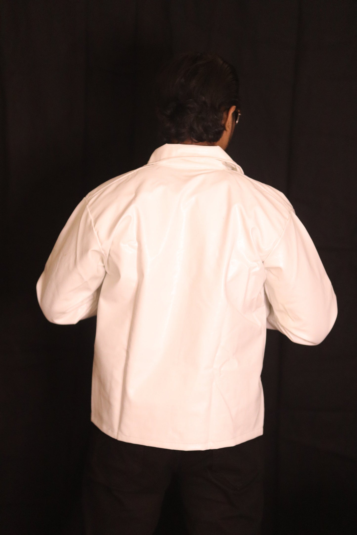 Lumor White Leather Biker Jacket for Men