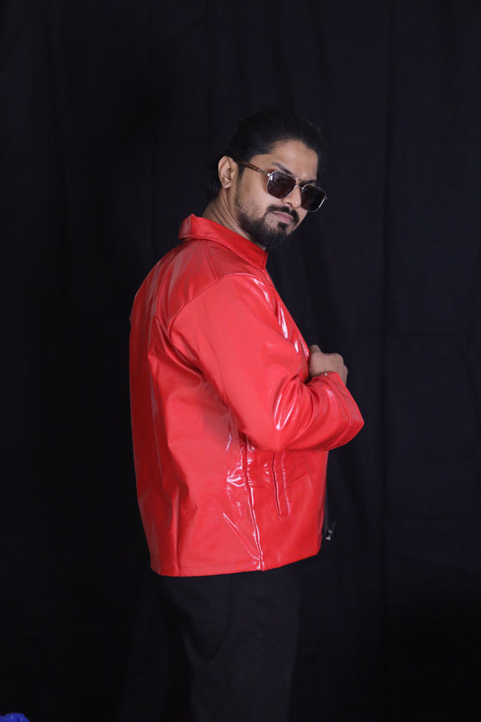 Lumor Classic Cherry Red Unisex Leather Jacket