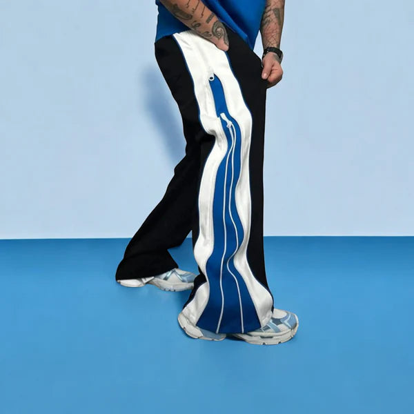 Zip Trip Baggy Track Pants – Streetwear Essential