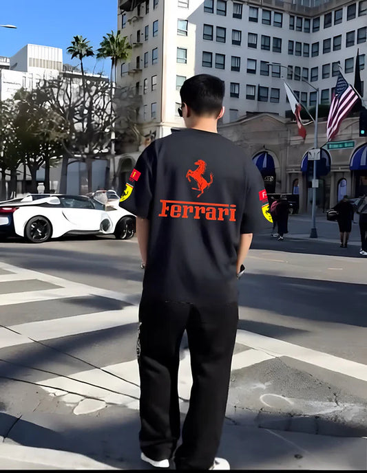 Ferrari Black Street Icon Tee – Motorsport Inspired