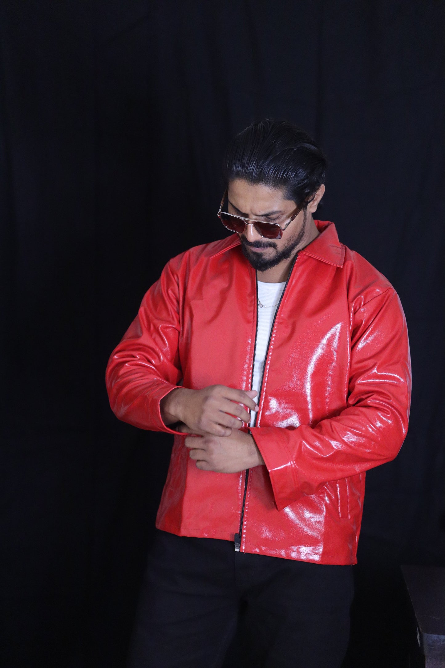 Lumor Classic Cherry Red Unisex Leather Jacket