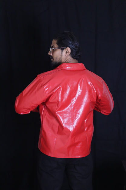 Lumor Classic Cherry Red Unisex Leather Jacket