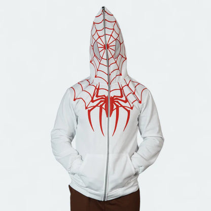 White Spider Zip Hoodie – Bold Urban Fashion
