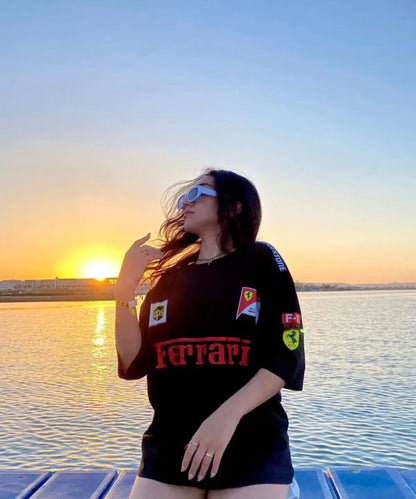 Ferrari Streetwear Oversized Tee – Luxury Racing Style