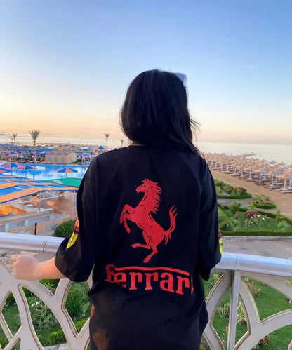 Ferrari Streetwear Oversized Tee – Luxury Racing Style