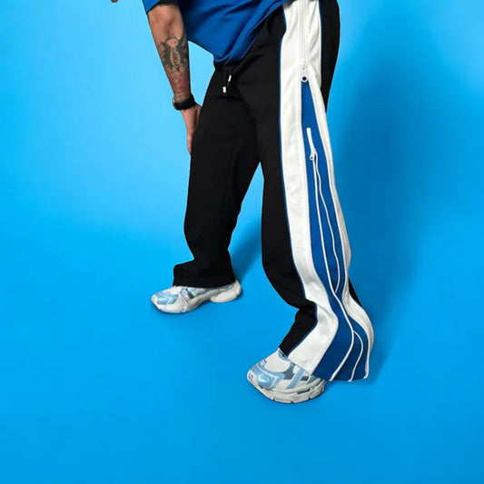 Zip Trip Baggy Track Pants – Streetwear Essential