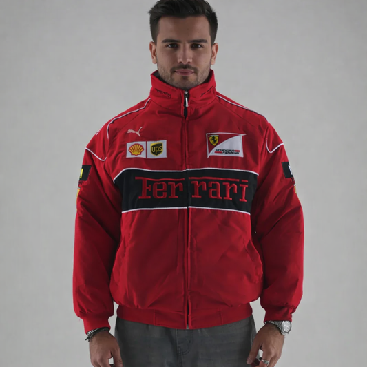 Red Ferrari Racing Jacket – Premium Motorsport Style