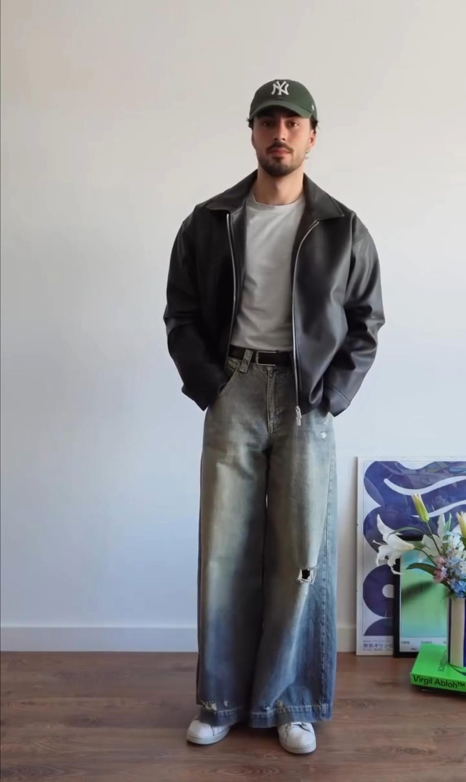 Lumor Black Faux Leather Bomber Jacket for Men