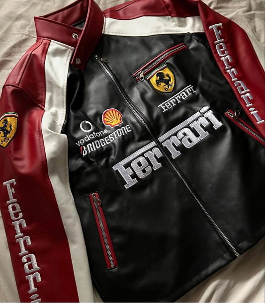 Ferrari F1 Leather Jacket – Iconic Motorsport Style