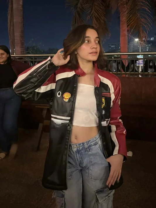 Ferrari F1 Leather Racing Jacket – Classic Motorsport Elegance