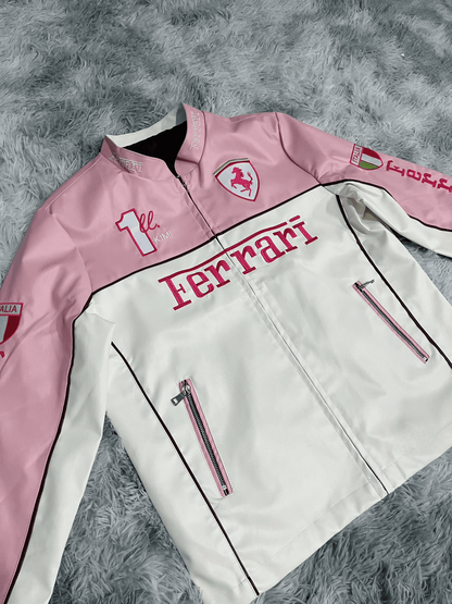 Exclusive Pink Ferrari Leather Jacket – Limited Edition