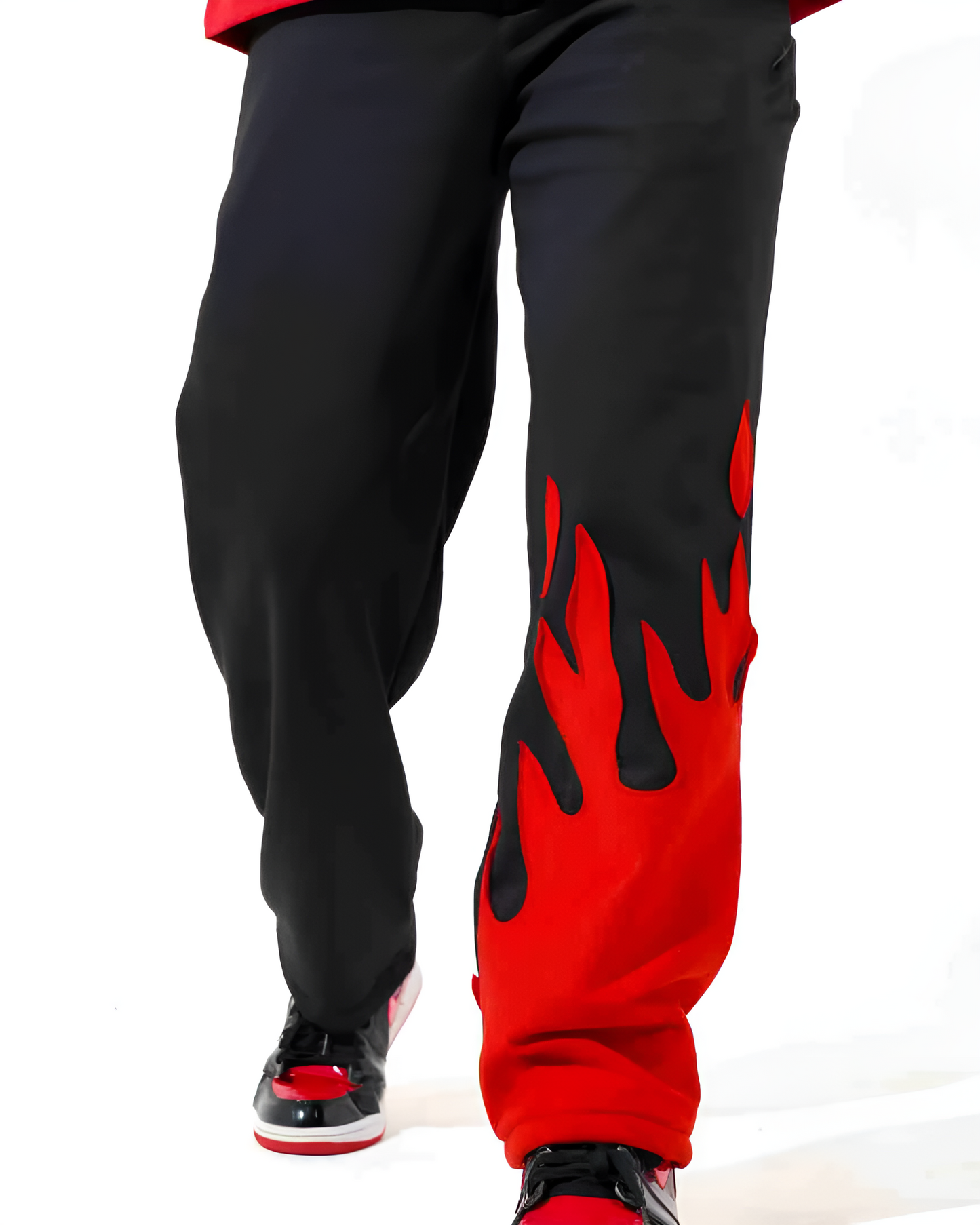 Red Fire Flame Baggy Trackpant – Unisex Streetwear Essential