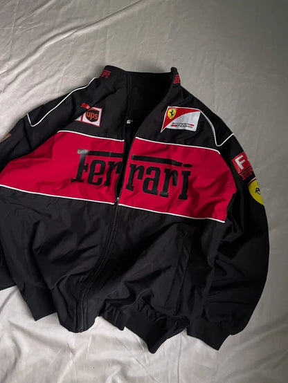 Black & Red Streetwear Jacket – Lightweight Urban Style