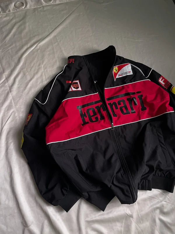 Black & Red Streetwear Jacket – Lightweight Urban Style